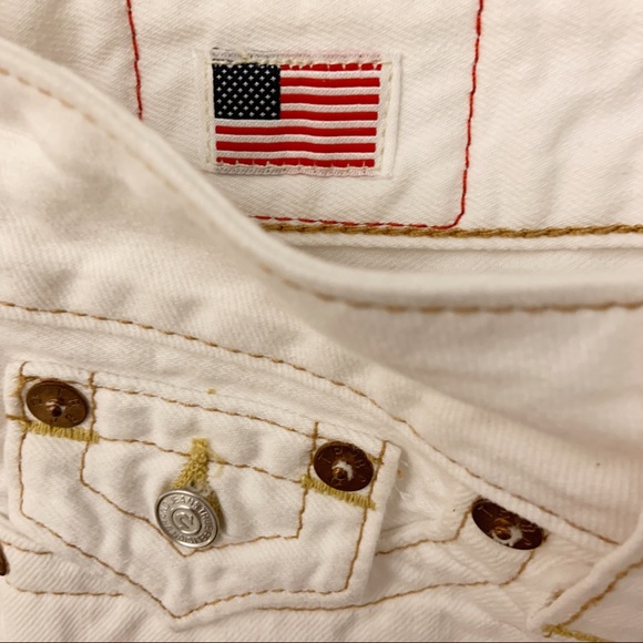 True Religion Joey Cut Off White Jean Shorts 26 - Picture 10 of 11